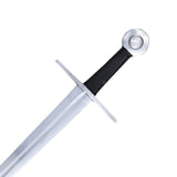 Medieval Warrior Handmade Full Tang Age of Chivalry Sword w/Scabbard High Carbon Steel Blade/Leather Handle with Silver Pommel & Guard 39" Overall SKU TC-60265