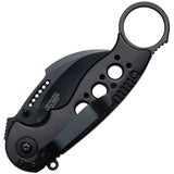 Tac Force Assist Open Liner Lock Karambit Knife Black High Carbon Steel Blade/Black Aluminum Handle SKU TF534BK