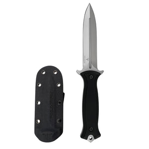 Takumitak Havoc Fixed Blade Knife w/Sheath Double Edge D2 SS Blade/Black G10 Handle SKU TKF202SL