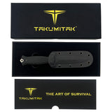 Takumitak Havoc Fixed Blade Knife w/Sheath Double Edge D2 SS Blade/Black G10 Handle SKU TKF202SL