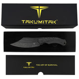 Takumitak Alert Fixed Blade Knife w/Sheath D2 Stonewash SS Blade/Black G10 Handle SKU TKF210SW
