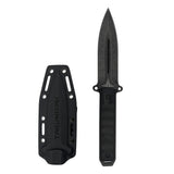 Takumitak Hitter Fixed Blade Knife w/Sheath Double Edge D2 Stonewash Steel Blade/Black G10 Handle SKU TKF214SW