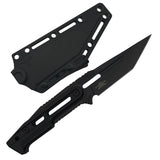 Takumitak Heat Fixed Blade Knife w/Sheath & 2 Handles Black Tanto 3cr13 Steel Blade/Black & Tan Nylon Handles SKU TKF301