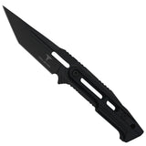 Takumitak Heat Fixed Blade Knife w/Sheath & 2 Handles Black Tanto 3cr13 Steel Blade/Black & Tan Nylon Handles SKU TKF301