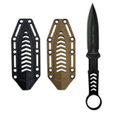 Takumitak Missing Screw Fixed Blade Knife w/2 Sheaths Black Oxide 3Cr13 SS Blade & Handle SKU TKF302