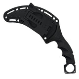 Takumitak Midnight Fixed Blade Karambit Knife w/Sheath & 2 Handles Black 3cr13 Steel Blade/Black & Tan Nylon Handles SKU TKF307