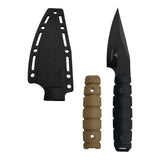Takumitak Sector 3 Fixed Blade Knife w/Sheath & 2 Handles Black 3cr13 Steel Blade/Black & Tan Nylon Handles SKU TKF309