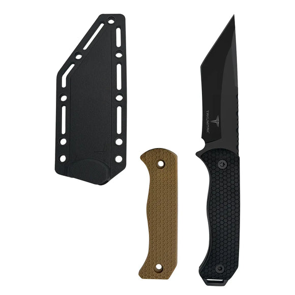 Takumitak Scalpel Fixed Blade Knife w/Sheath & 2 Handles Black 3cr13 Steel Blade/Black & Tan Nylon Handles SKU TKF312