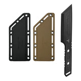 Takumitak Hard End Fixed Blade Knife w/Black & Tan Sheaths Black 3cr13 Steel Blade & Handle SKU TKF315