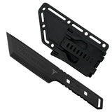 Takumitak Hard End Fixed Blade Knife w/Black & Tan Sheaths Black 3cr13 Steel Blade & Handle SKU TKF315