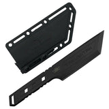 Takumitak Hard End Fixed Blade Knife w/Black & Tan Sheaths Black 3cr13 Steel Blade & Handle SKU TKF315