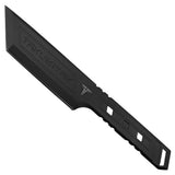 Takumitak Hard End Fixed Blade Knife w/Black & Tan Sheaths Black 3cr13 Steel Blade & Handle SKU TKF315