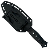 Takumitak Unrestricted Fixed Blade Knife w/Sheath & 2 Handles Black Half Serr. 3cr13 Steel Blade/Black & Tan Nylon Handles SKU TKF316