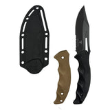 Takumitak Obsidian Fixed Blade Knife w/Sheath & 2 Handles Black 3cr13 Steel Blade/Black & Tan Nylon Handles SKU TKF317