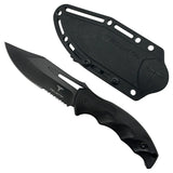 Takumitak Obsidian Fixed Blade Knife w/Sheath & 2 Handles Black 3cr13 Steel Blade/Black & Tan Nylon Handles SKU TKF317