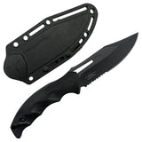 Takumitak Obsidian Fixed Blade Knife w/Sheath & 2 Handles Black 3cr13 Steel Blade/Black & Tan Nylon Handles SKU TKF317