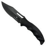 Takumitak Obsidian Fixed Blade Knife w/Sheath & 2 Handles Black 3cr13 Steel Blade/Black & Tan Nylon Handles SKU TKF317