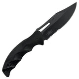 Takumitak Obsidian Fixed Blade Knife w/Sheath & 2 Handles Black 3cr13 Steel Blade/Black & Tan Nylon Handles SKU TKF317