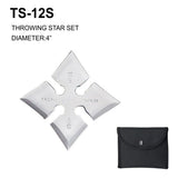4" 4 Point Ninja Throwing Star w/Pouch Stainless-Steel SKU TS-12S