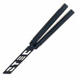 S-TEC 9.75" Aluminum Butterfly Trainer Knife Black Stainless-Steel/Black 6260 Billet Alum. Handle SKU TS601BK