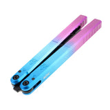 S-TEC 9.75" Aluminum Butterfly Trainer Knife Black Stainless-Steel Blade/Blue & Pink Gradient 6260 Billet Alum. Handle SKU TS601BLPP