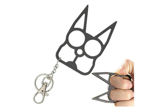 Self Defense Cat Keychain Black Stainless-Steel SKU U-009B
