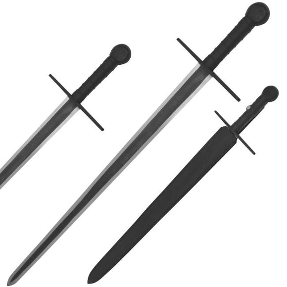 Medieval Warrior Handmade Viking Style Sword w/Sheath Two-Tone High Carbon Steel Blade/Leather Wrap Steel Handle with Steel Hilt & Pommel 40