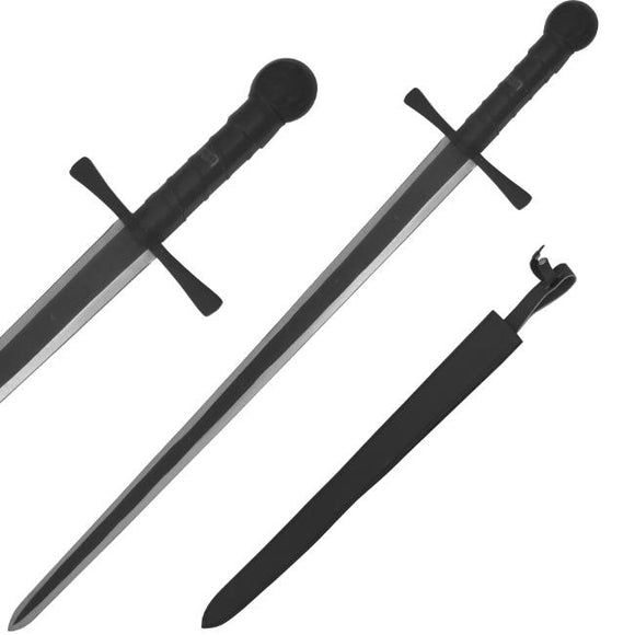 Medieval Warrior Handmade Viking Style Sword w/Sheath Two-Tone High Carbon Steel Blade/Leather Wrap Steel Handle 40