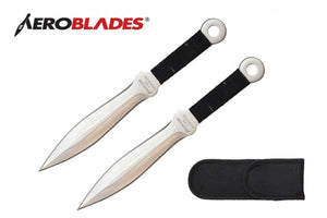 AeroBlades 2 Piece 7.5" Double Edge Kunai-Style Throwing Knives SKU A0003-2CH
