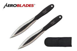 AeroBlades  2 Piece 7.5" Double Edge Throwing Knives w/Sheath