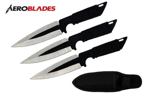 AeroBlades 3 Piece 6.5" Throwing Knives w/Sheath SKU A15303-3BK