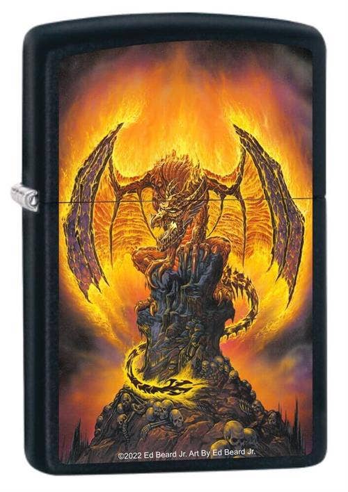 Harbinger Of Fire Black Matte Zippo Lighter