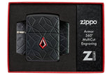 Zippo Crystal Design Armor® Black Matte Windproof Lighter
