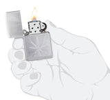 Zippo Luxury Leaf Design Satin Chrome Windproof Lighter