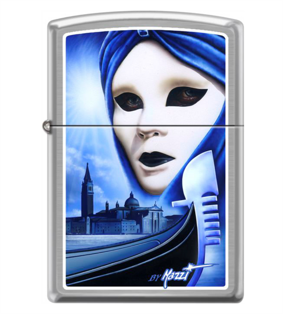 Mazzi - Alien Brushed Chrome Zippo Lighter