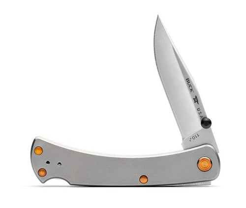 Buck 110 Titanium Slim Pro TRX Lockback Knife SKU 0110GYSLE1-B