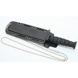 Black Mini Survival Knife 6" Overall comes with Sheath & Chain SKU 6036