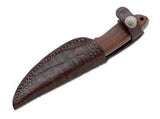 Boker Arbolito Pine Creek Fixed Blade Knife Guayacan Handles Leather Sheath SKU 02BA701G