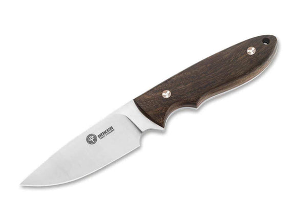 Boker Arbolito Pine Creek Fixed Blade Knife Guayacan Handles Leather Sheath SKU 02BA701G