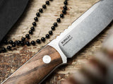 Boker BFF Packlite Fixed Blade Knife with Neck Sheath CPM MagnaCut Steel Blade/Skeletonized Handle w/Walnut Scales SKU 120748