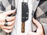 Boker BFF Packlite Fixed Blade Knife with Neck Sheath CPM MagnaCut Steel Blade/Skeletonized Handle w/Walnut Scales SKU 120748