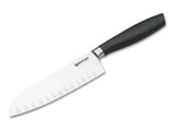 Boker Core Professional Santoku with Hollow Edge 6.5" Satin Finish X50CrMoV15 Steel Blade/Black Synthetic Handle SKU 130835