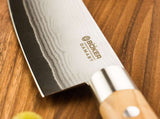 Boker Large Chef's Knife 8.4" Damascus Steel Blade/Olive Wood Handle SKU 130441DAM