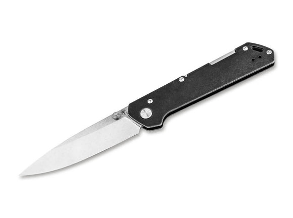 Boker Kihon Bifold Folding Knife Satin Finish CPM-MagnaCut Steel Blade/Black Stainless-Steel Handle SKU 110314