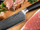 Boker Meisterklige Chef's Knife Large 7.8" Damascus Steel Blade/Smoked Oak Wood Handle SKU 130954DAM
