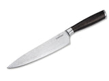 Boker Meisterklige Chef's Knife Large 7.8" Damascus Steel Blade/Smoked Oak Wood Handle SKU 130954DAM