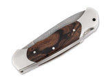 Boker Optima Damascus Blade Folding Hunter Knife Desert Ironwood SKU 110067DAM