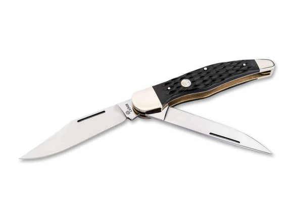 Boker TS 2.0 Folding Hunter Slip Joint Knife 1095 Stainless-Steel Blades/Black Bone Handle SKU 110884