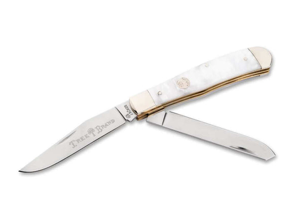 Boker TS 2.0 Trapper Slip Joint Knife Satin Finish D2 Stainless-Steel Blades/Faux Mother of Pearl Handle SKU 110875