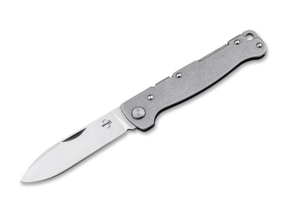 Boker Plus Atlas Backlock Knife Gray Steel SKU 01BO865